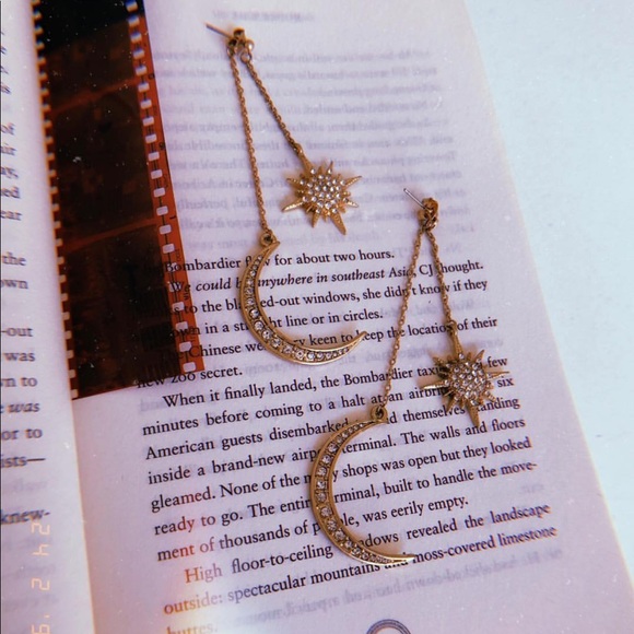 LAST!🌌Celestial Moon & Stars Statement Earrings - Picture 2 of 7